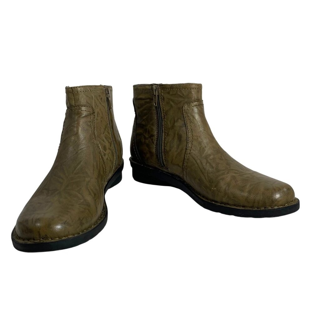Clarks Bendables Nikki Star Green Marbled Ankle Boots Womens SZ 8M